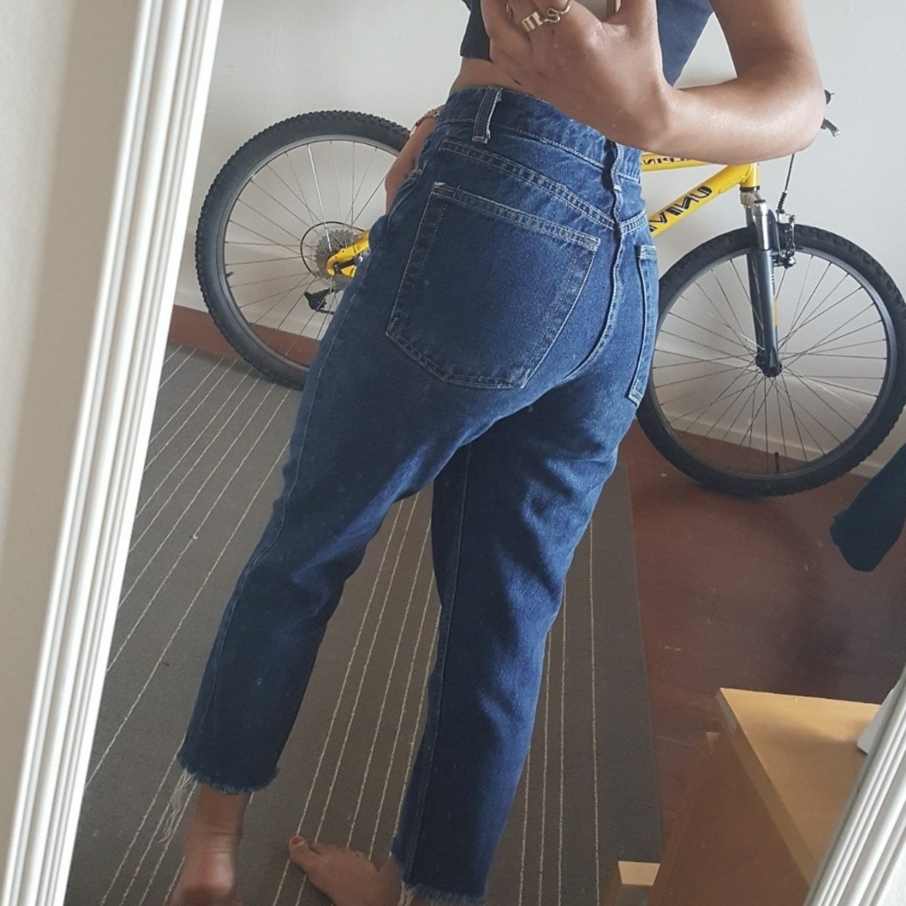American apparel dark wash blue jeans